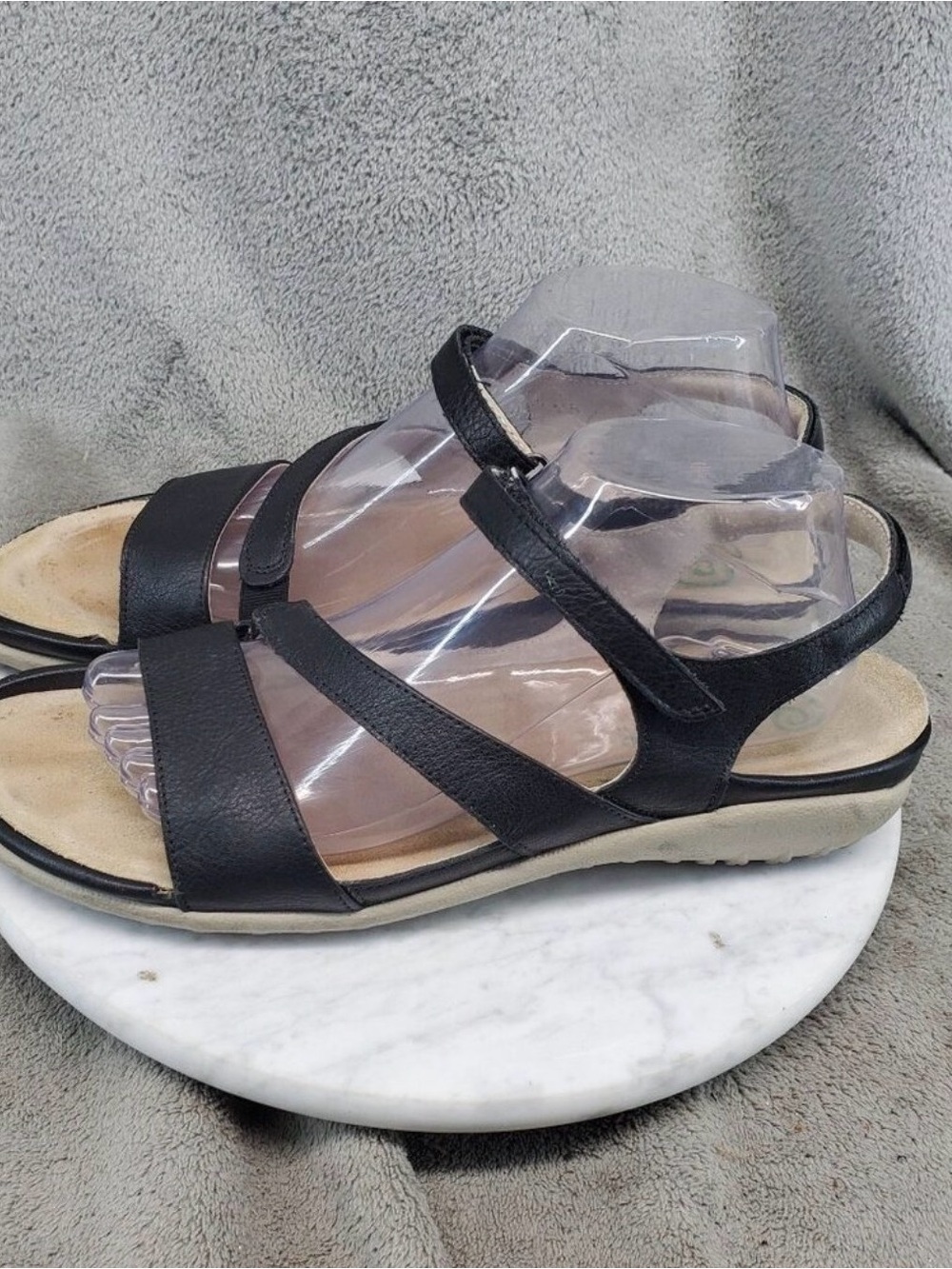 Naot Shoes Womens Size 11 Black Leather Etera Adjustable Strap Sandals